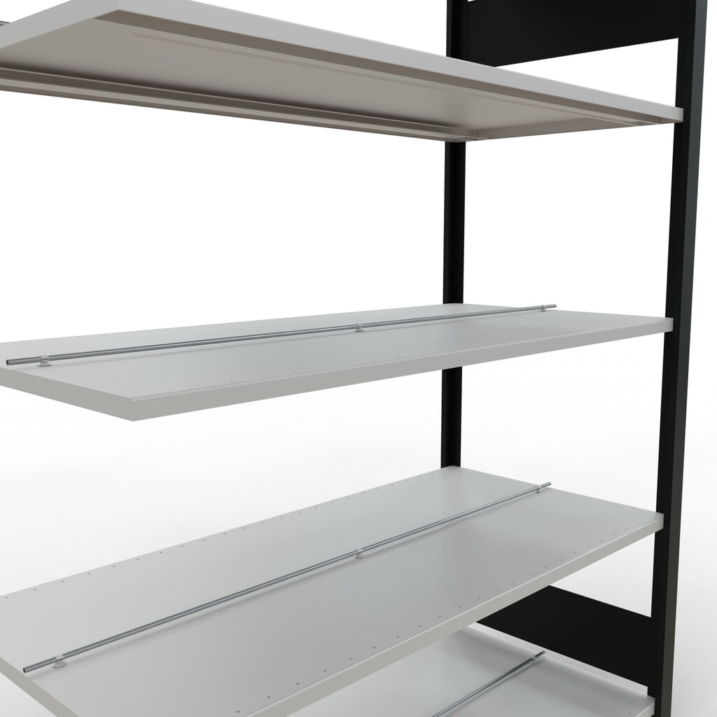 Archiefrekken SCHULTE AV, dubbelzijdig, met middenaanslagen, VL 150 kg, zwart, hxbxd 1.800 x 1.300 x 600 mm Productafbeelding nr. 4: Archiefrekken SCHULTE AV, dubbelzijdig, met middenaanslagen, VL 150 kg, zwart, hxbxd 1.800 x 1.300 x 600 mm