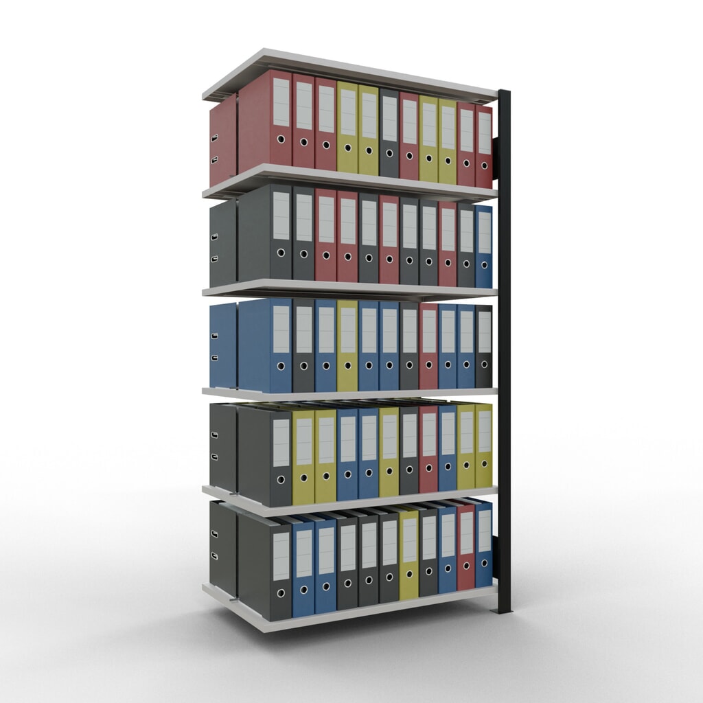 Archiefrekken SCHULTE AV, dubbelzijdig, met middenaanslagen, VL 150 kg, zwart, hxbxd 2.000 x 1.000 x 600 mm Productafbeelding nr. 2: Archiefrekken SCHULTE AV, dubbelzijdig, met middenaanslagen, VL 150 kg, zwart, hxbxd 2.000 x 1.000 x 600 mm