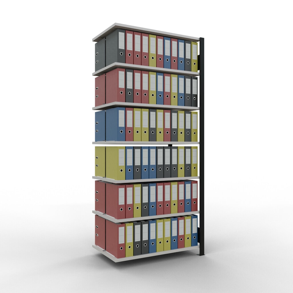 Archiefrekken SCHULTE AV, dubbelzijdig, met middenaanslagen, VL 150 kg, zwart, hxbxd 2.300 x 1.000 x 600 mm Productafbeelding nr. 2: Archiefrekken SCHULTE AV, dubbelzijdig, met middenaanslagen, VL 150 kg, zwart, hxbxd 2.300 x 1.000 x 600 mm