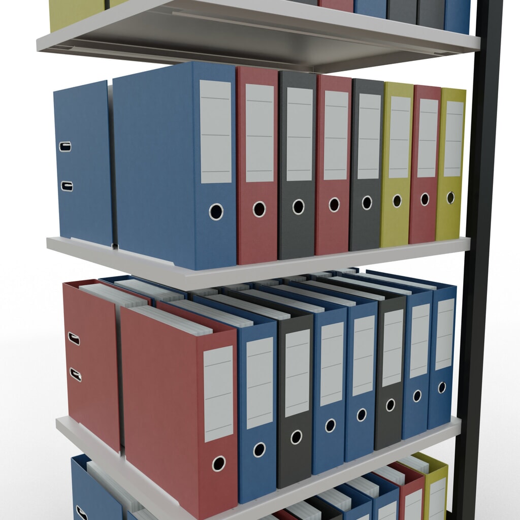Productafbeelding nr. 3: Archiefrekken SCHULTE AV, dubbelzijdig, zonder middenaanslagen, VL 150 kg, zwart, hxbxd 1.800 x 750 x 600 mm
