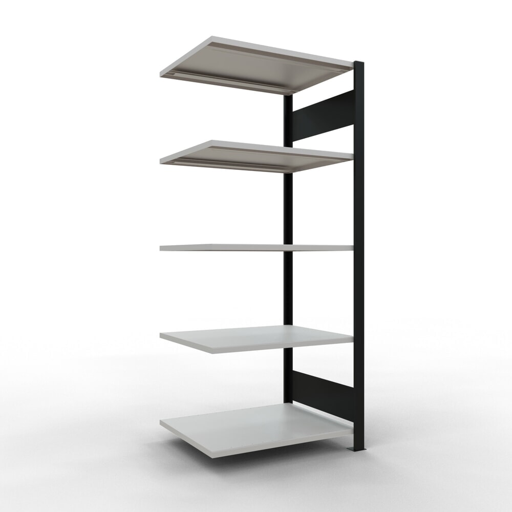 Product afbeelding: Archiefrekken SCHULTE AV, dubbelzijdig, zonder middenaanslagen, VL 150 kg, zwart, hxbxd 1.800 x 750 x 600 mm