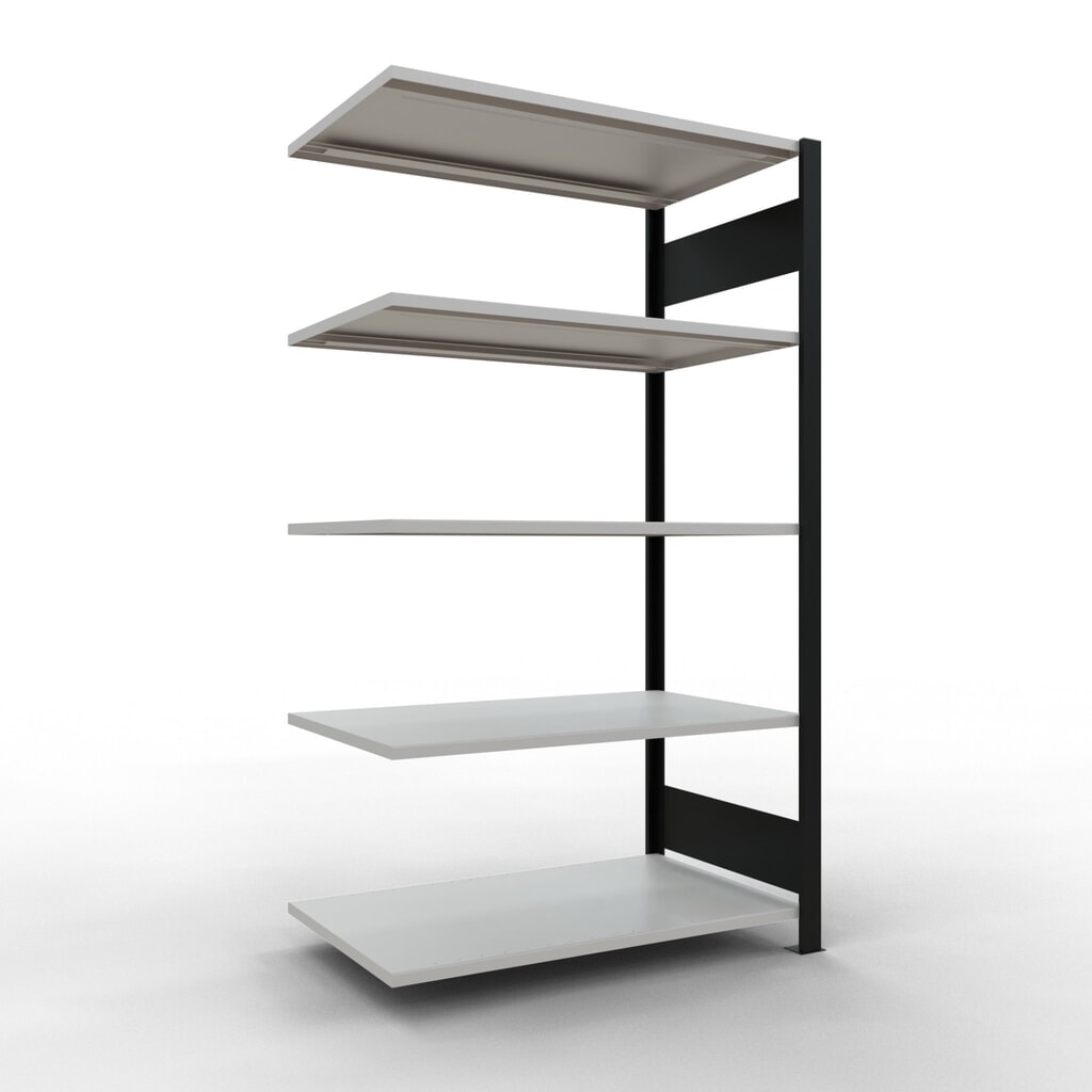 Archiefrekken SCHULTE AV, dubbelzijdig, zonder middenaanslagen, VL 150 kg, zwart, hxbxd 1.800 x 1.000 x 600 mm Product afbeelding: Archiefrekken SCHULTE AV, dubbelzijdig, zonder middenaanslagen, VL 150 kg, zwart, hxbxd 1.800 x 1.000 x 600 mm