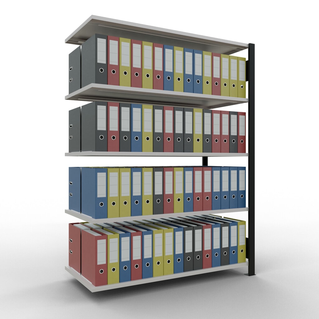 Productafbeelding nr. 2: Archiefrekken SCHULTE AV, dubbelzijdig, zonder middenaanslagen, VL 150 kg, zwart, hxbxd 1.800 x 1.300 x 600 mm