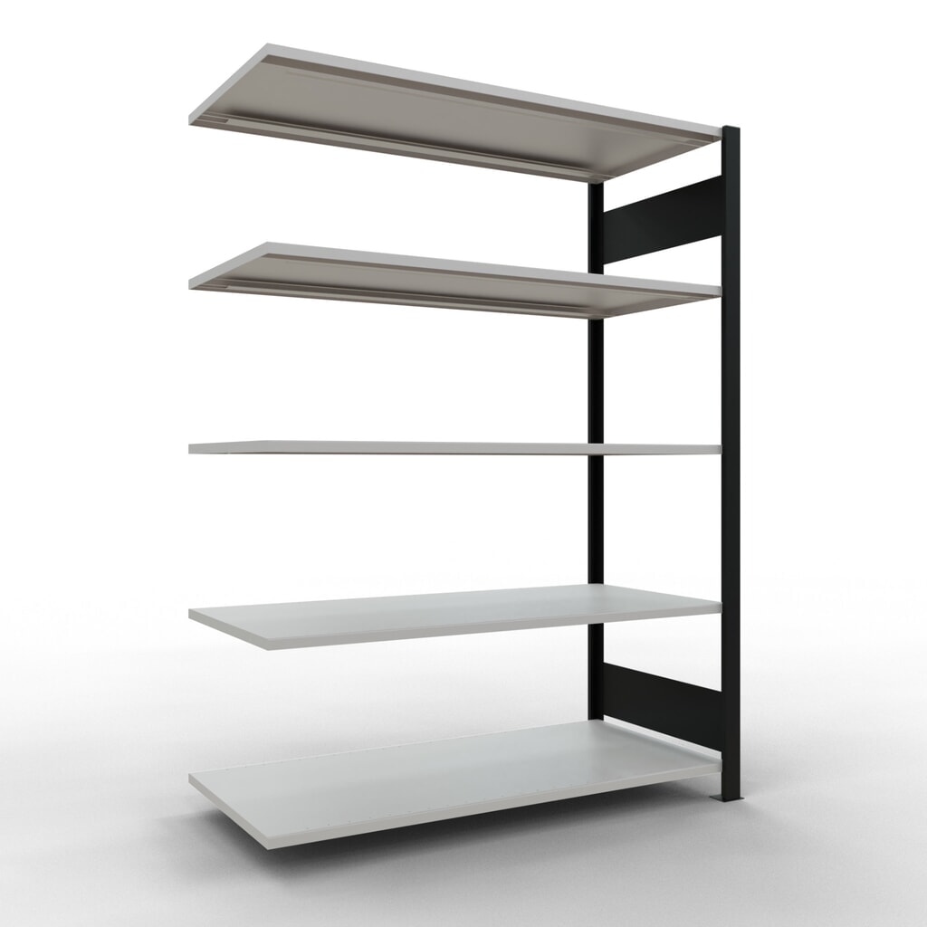 Product afbeelding: Archiefrekken SCHULTE AV, dubbelzijdig, zonder middenaanslagen, VL 150 kg, zwart, hxbxd 1.800 x 1.300 x 600 mm