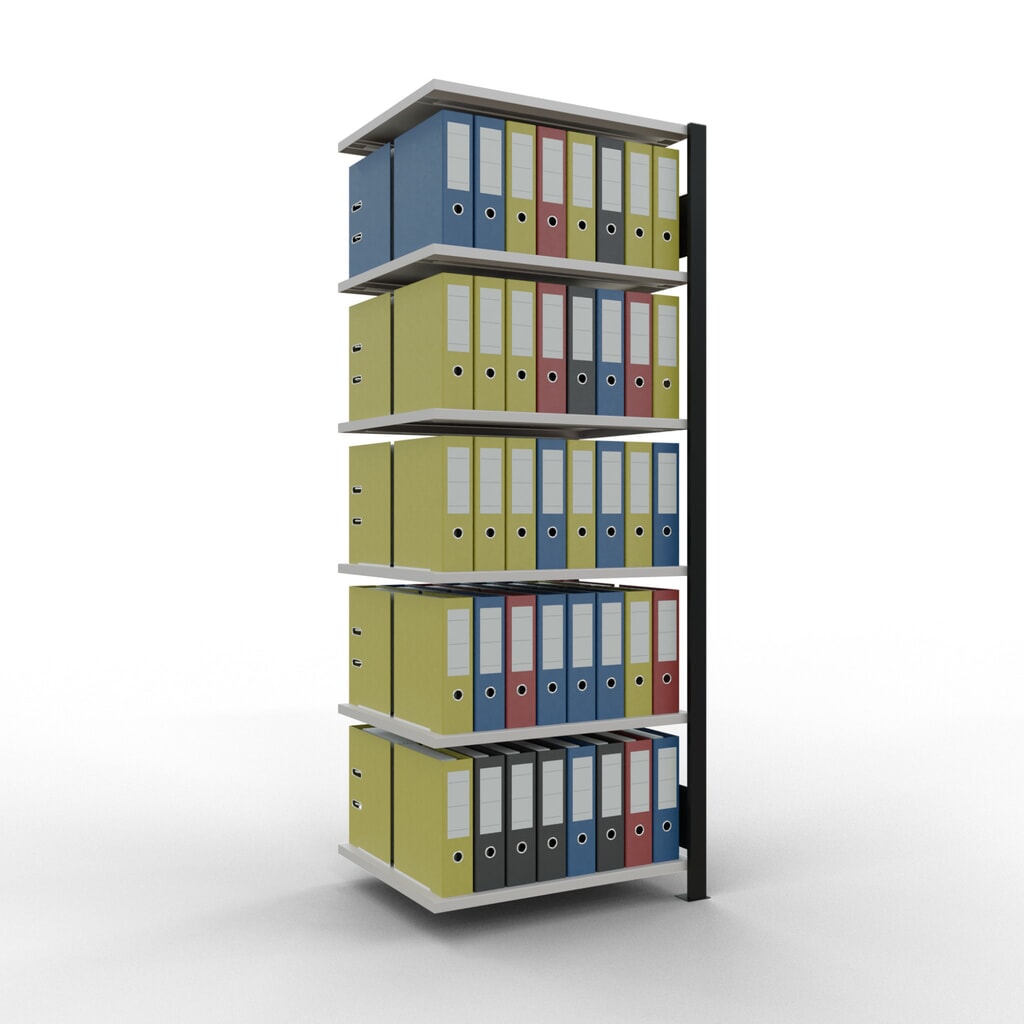 Productafbeelding nr. 2: Archiefrekken SCHULTE AV, dubbelzijdig, zonder middenaanslagen, VL 150 kg, zwart, hxbxd 2.000 x 750 x 600 mm