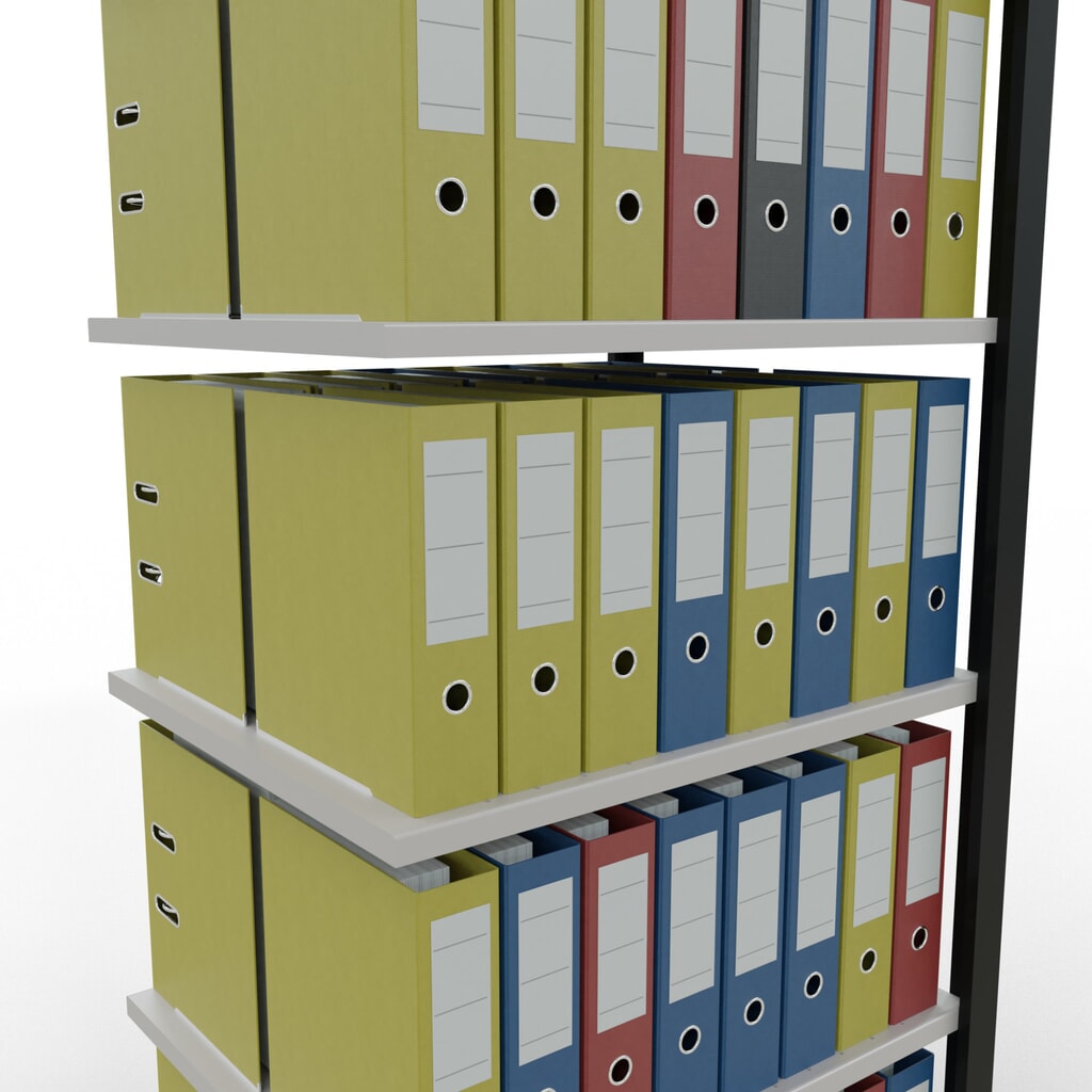 Archiefrekken SCHULTE AV, dubbelzijdig, zonder middenaanslagen, VL 150 kg, zwart, hxbxd 2.000 x 750 x 600 mm Productafbeelding nr. 3: Archiefrekken SCHULTE AV, dubbelzijdig, zonder middenaanslagen, VL 150 kg, zwart, hxbxd 2.000 x 750 x 600 mm