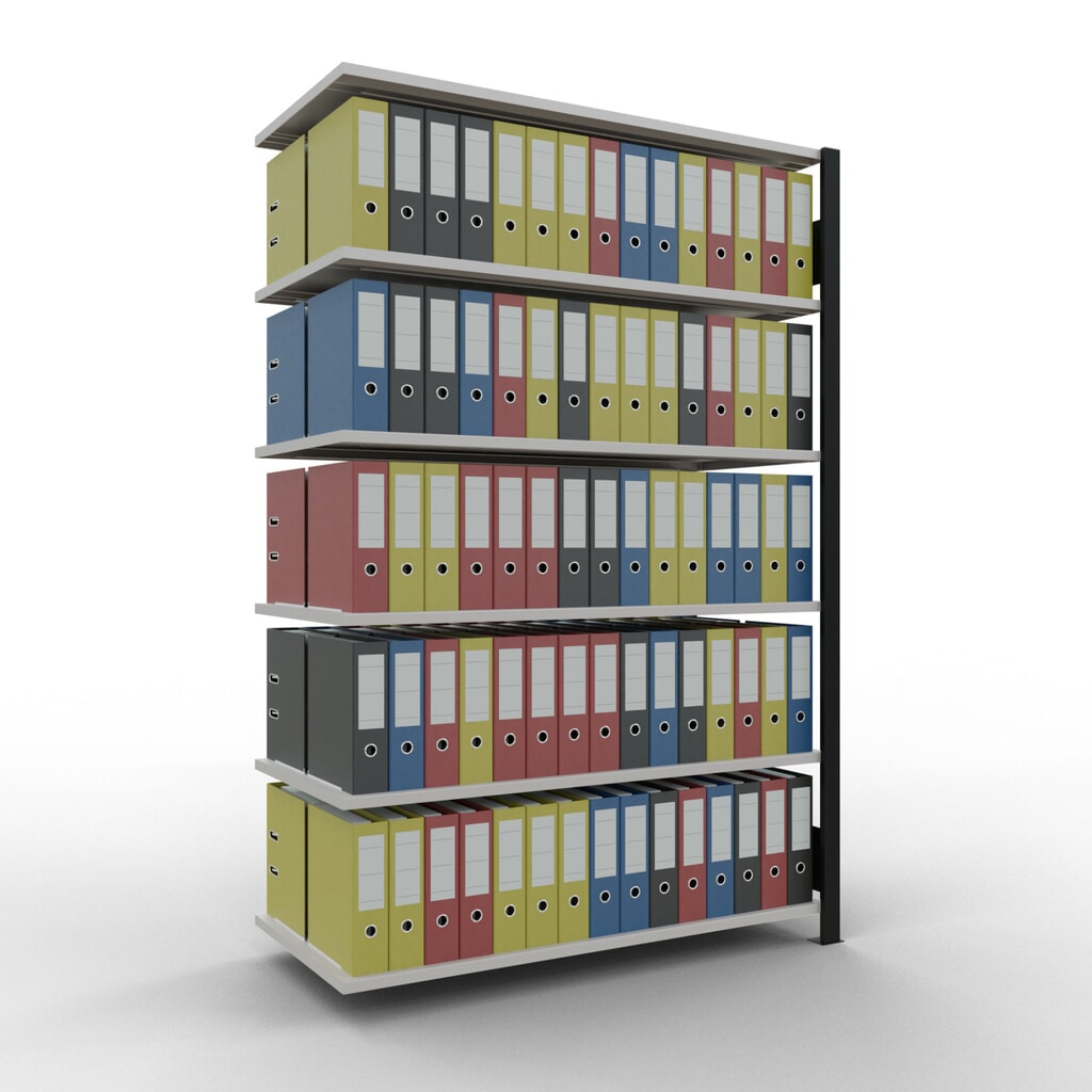Archiefrekken SCHULTE AV, dubbelzijdig, zonder middenaanslagen, VL 150 kg, zwart, hxbxd 2.000 x 1.300 x 600 mm Productafbeelding nr. 2: Archiefrekken SCHULTE AV, dubbelzijdig, zonder middenaanslagen, VL 150 kg, zwart, hxbxd 2.000 x 1.300 x 600 mm