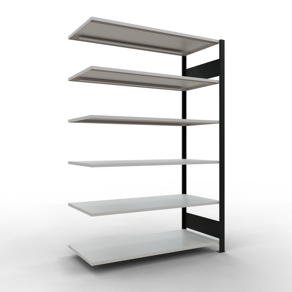 Product afbeelding: Archiefrekken SCHULTE AV, dubbelzijdig, zonder middenaanslagen, VL 150 kg, zwart, hxbxd 2.000 x 1.300 x 600 mm