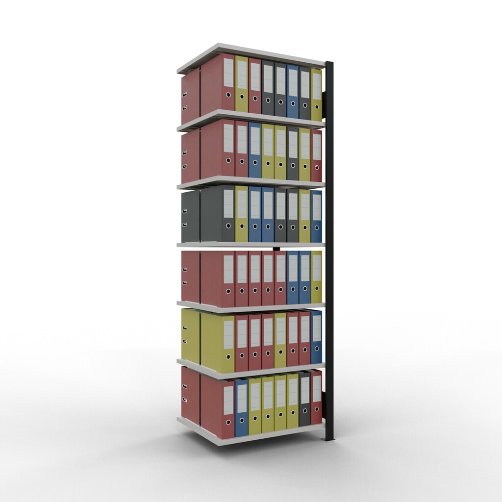 Archiefrekken SCHULTE AV, dubbelzijdig, zonder middenaanslagen, VL 150 kg, zwart, hxbxd 2.300 x 750 x 600 mm Productafbeelding nr. 2: Archiefrekken SCHULTE AV, dubbelzijdig, zonder middenaanslagen, VL 150 kg, zwart, hxbxd 2.300 x 750 x 600 mm