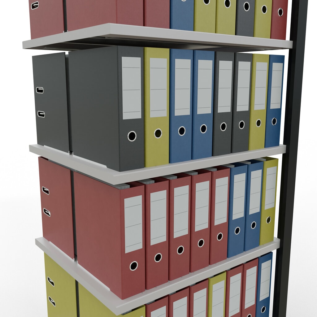 Productafbeelding nr. 3: Archiefrekken SCHULTE AV, dubbelzijdig, zonder middenaanslagen, VL 150 kg, zwart, hxbxd 2.300 x 750 x 600 mm