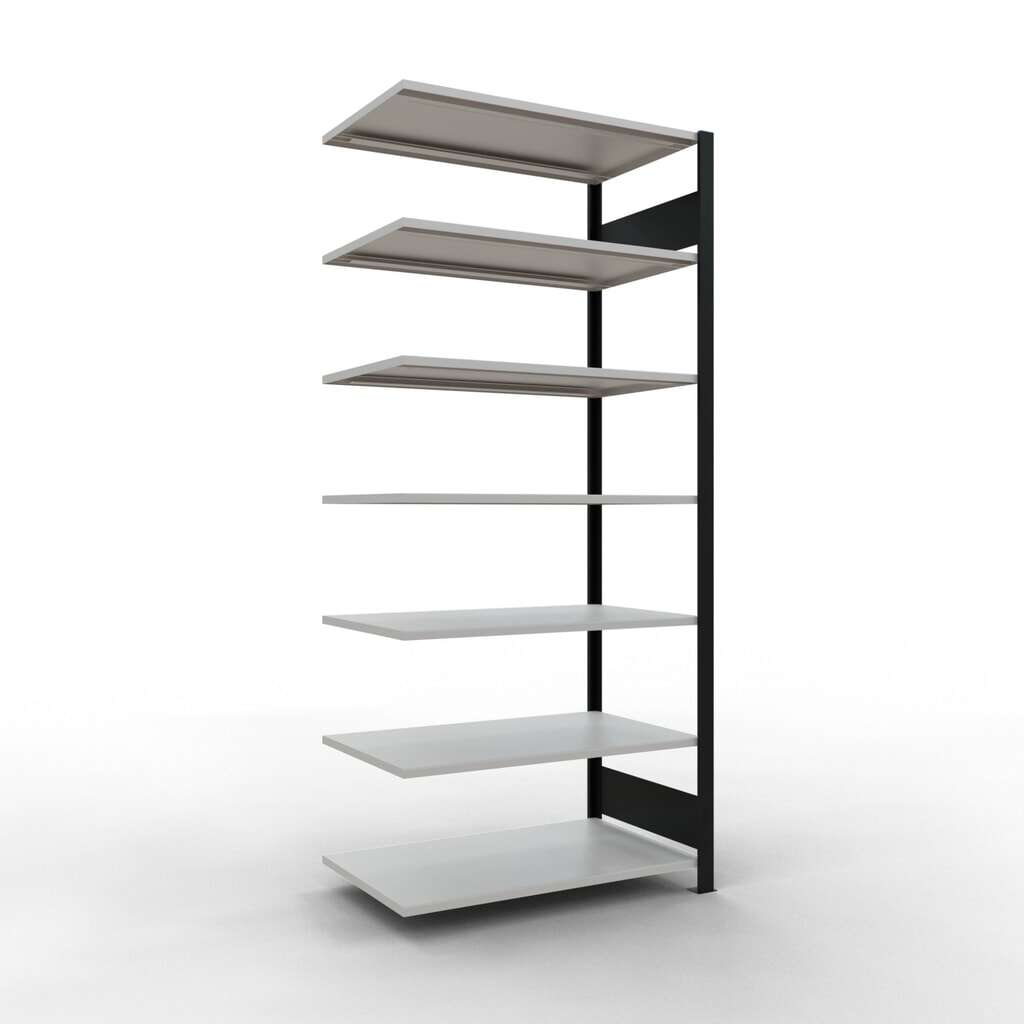 Product afbeelding: Archiefrekken SCHULTE AV, dubbelzijdig, zonder middenaanslagen, VL 150 kg, zwart, hxbxd 2.300 x 1.000 x 600 mm