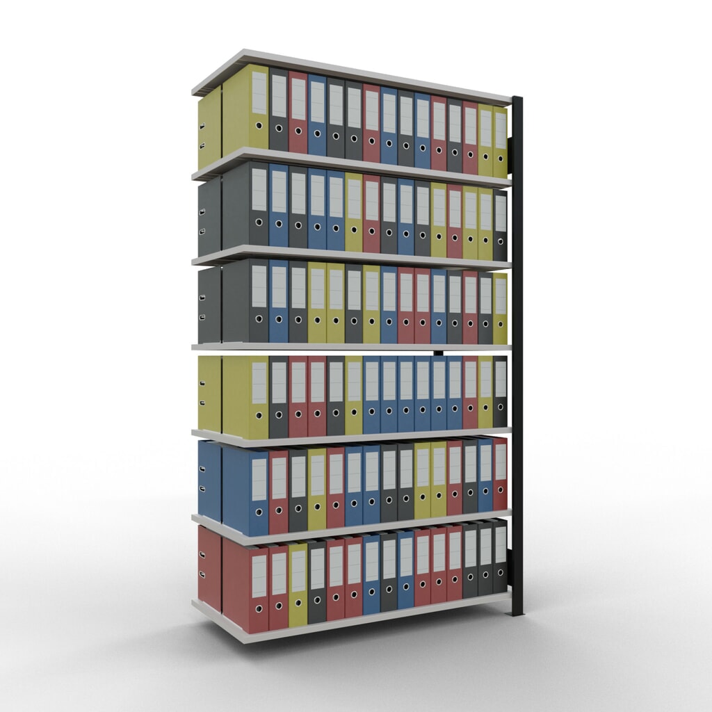 Productafbeelding nr. 2: Archiefrekken SCHULTE AV, dubbelzijdig, zonder middenaanslagen, VL 150 kg, zwart, hxbxd 2.300 x 1.300 x 600 mm