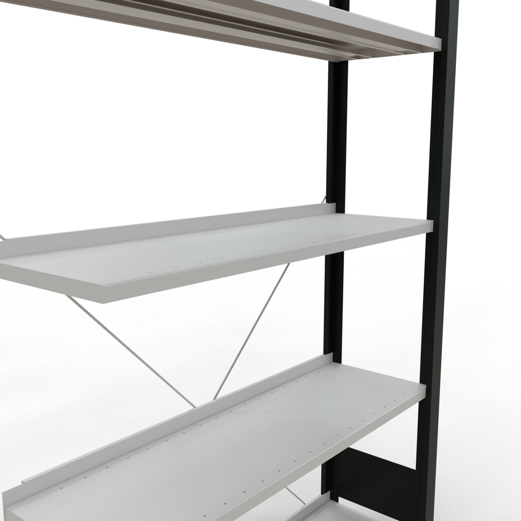 Productafbeelding nr. 4: Archiefrekken SCHULTE AV, eenzijdig, met eindaanslagen, VL 85 kg, zwart, hxbxd 1.800 x 1.000 x 300 mm