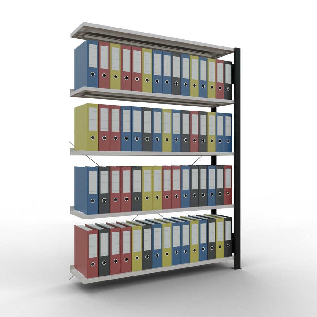 Archiefrekken SCHULTE AV, eenzijdig, met eindaanslagen, VL 85 kg, zwart, hxbxd 1.800 x 1.300 x 300 mm Productafbeelding nr. 2: Archiefrekken SCHULTE AV, eenzijdig, met eindaanslagen, VL 85 kg, zwart, hxbxd 1.800 x 1.300 x 300 mm