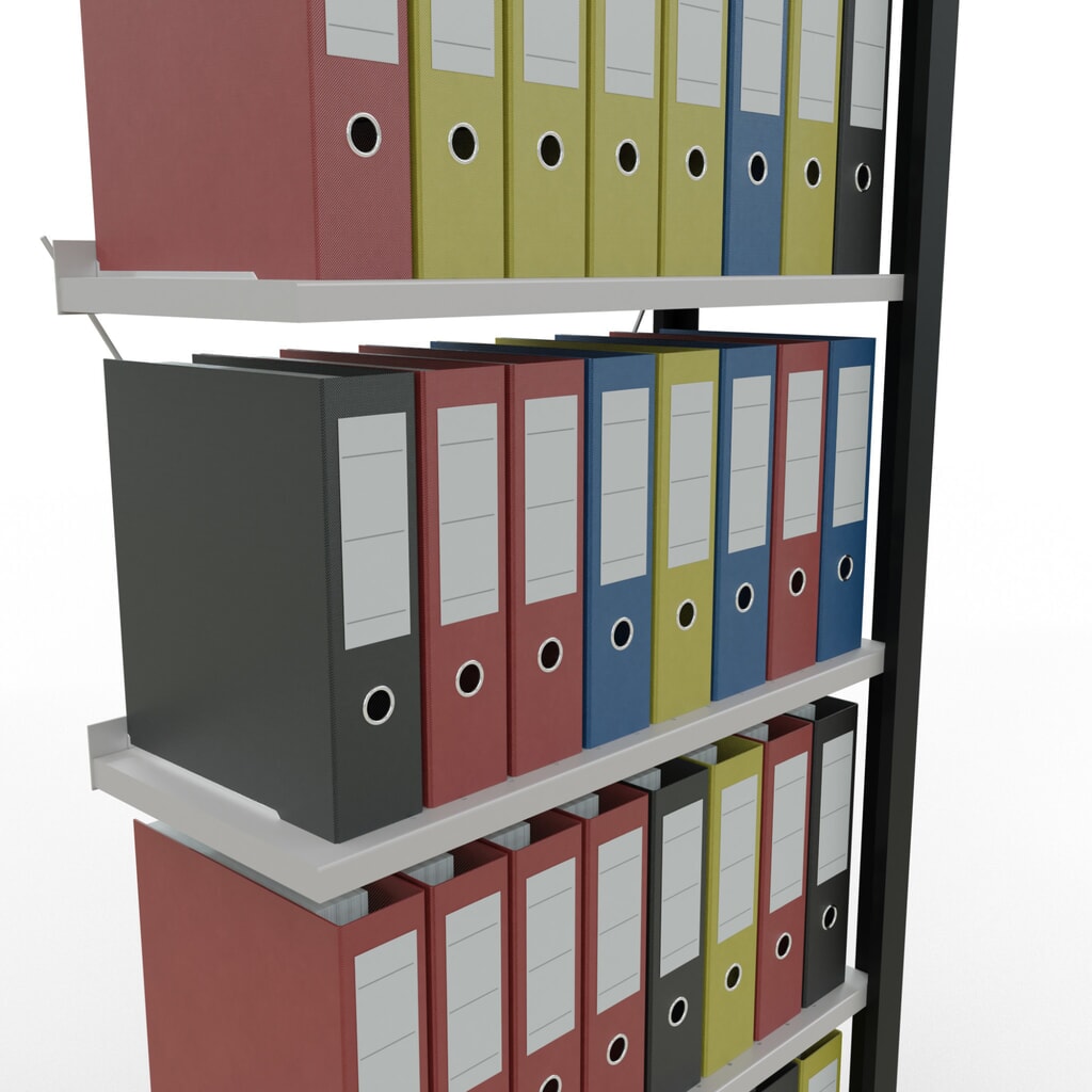 Archiefrekken SCHULTE AV, eenzijdig, met eindaanslagen, VL 85 kg, zwart, hxbxd 2.000 x 750 x 300 mm Productafbeelding nr. 3: Archiefrekken SCHULTE AV, eenzijdig, met eindaanslagen, VL 85 kg, zwart, hxbxd 2.000 x 750 x 300 mm
