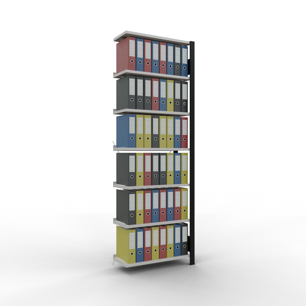 Productafbeelding nr. 2: Archiefrekken SCHULTE AV, eenzijdig, met eindaanslagen, VL 85 kg, zwart, hxbxd 2.300 x 750 x 300 mm