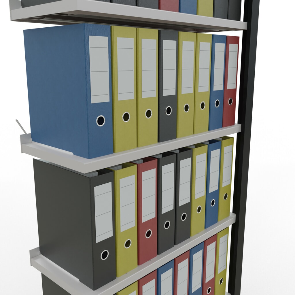 Productafbeelding nr. 3: Archiefrekken SCHULTE AV, eenzijdig, met eindaanslagen, VL 85 kg, zwart, hxbxd 2.300 x 750 x 300 mm