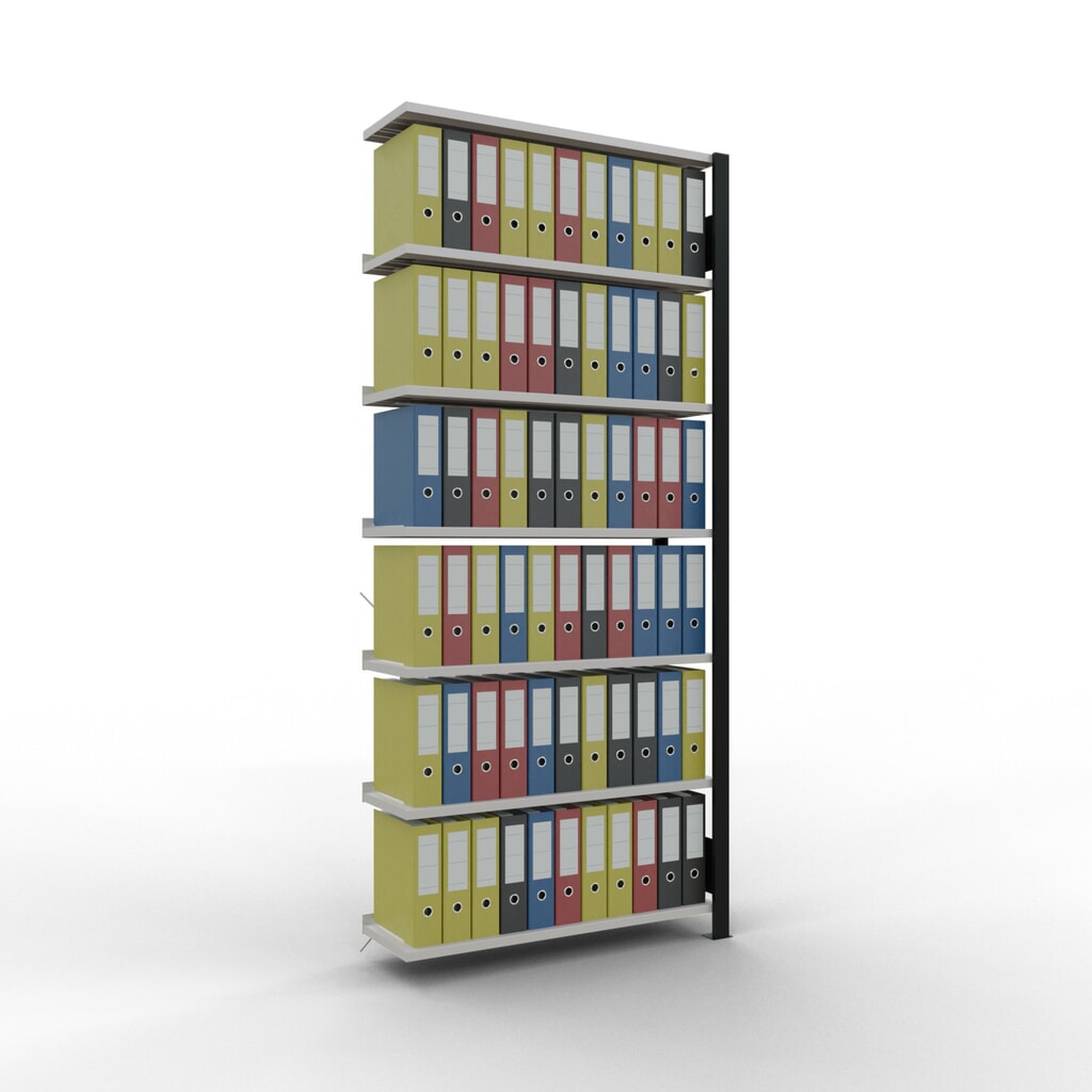 Archiefrekken SCHULTE AV, eenzijdig, met eindaanslagen, VL 85 kg, zwart, hxbxd 2.300 x 1.000 x 300 mm Productafbeelding nr. 2: Archiefrekken SCHULTE AV, eenzijdig, met eindaanslagen, VL 85 kg, zwart, hxbxd 2.300 x 1.000 x 300 mm