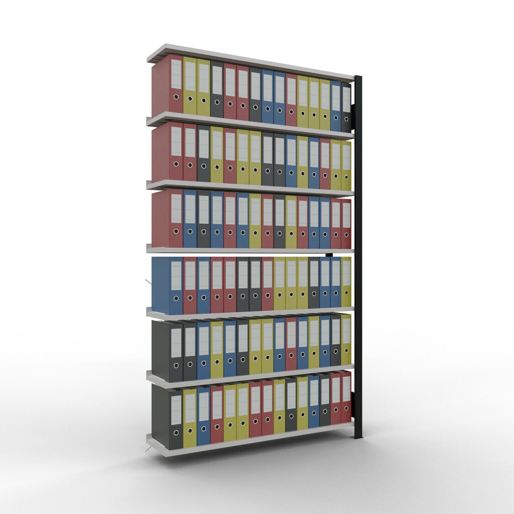 Productafbeelding nr. 2: Archiefrekken SCHULTE AV, eenzijdig, met eindaanslagen, VL 85 kg, zwart, hxbxd 2.300 x 1.300 x 300 mm