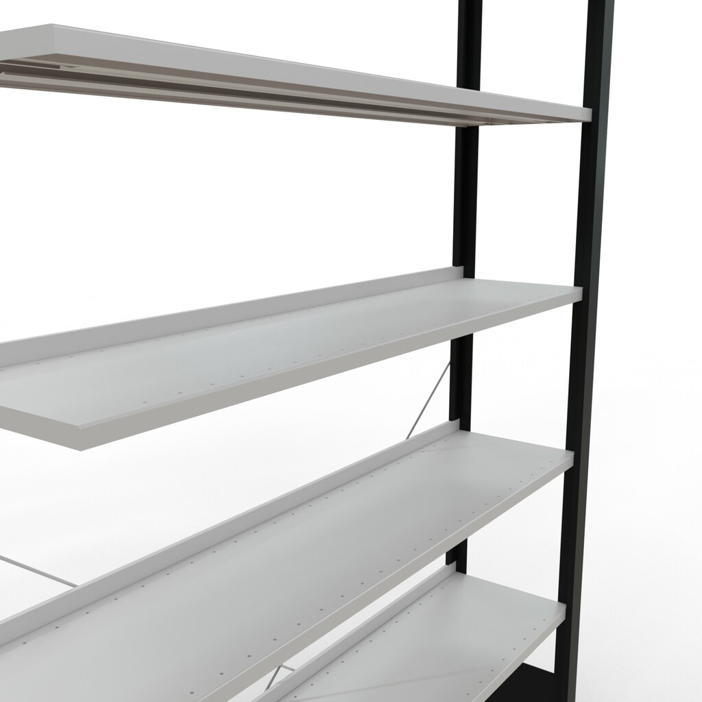Productafbeelding nr. 4: Archiefrekken SCHULTE AV, eenzijdig, met eindaanslagen, VL 85 kg, zwart, hxbxd 2.300 x 1.300 x 300 mm
