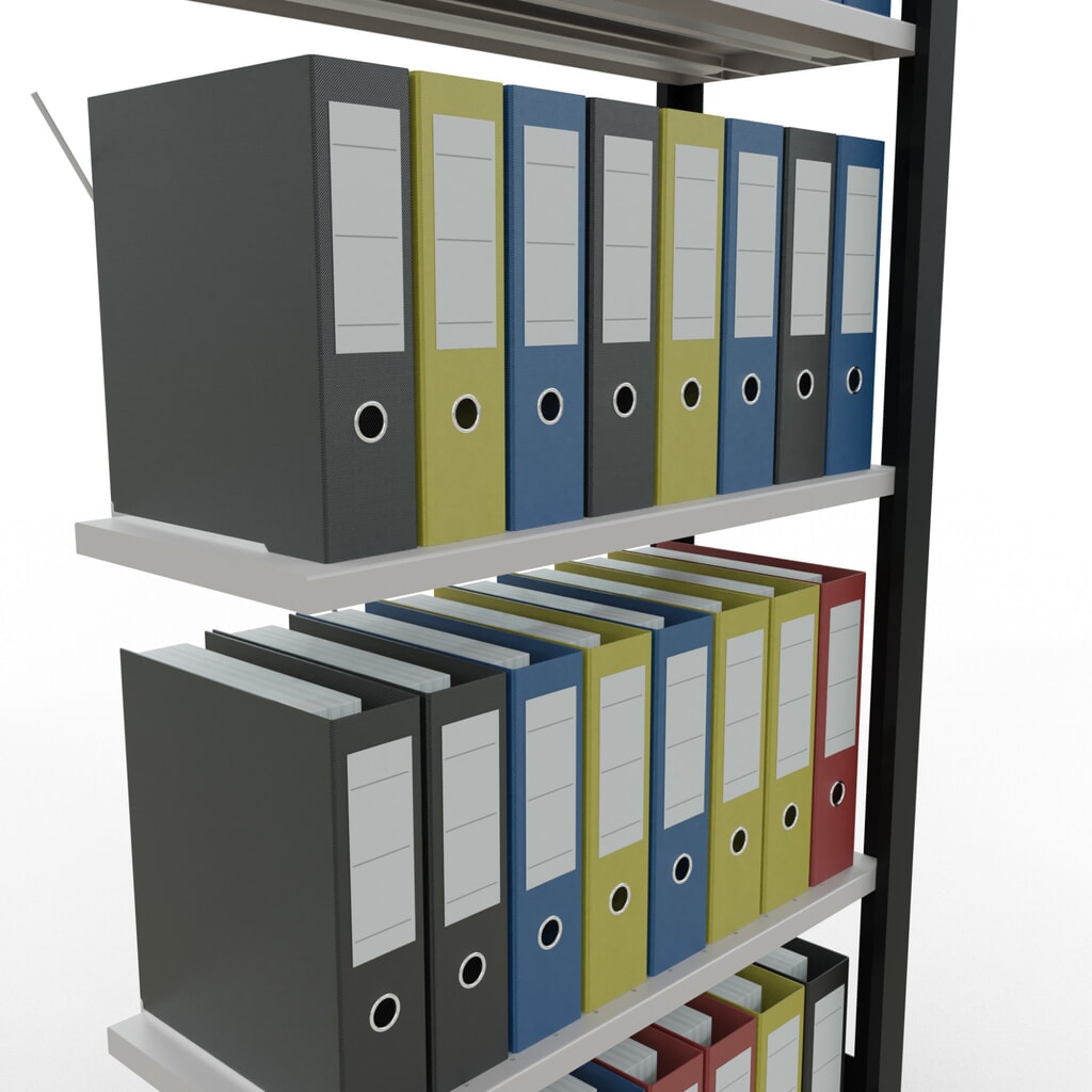 Productafbeelding nr. 4: Archiefrekken SCHULTE AV, eenzijdig, zonder eindaanslagen, VL 85 kg, zwart, hxbxd 1.800 x 750 x 300 mm