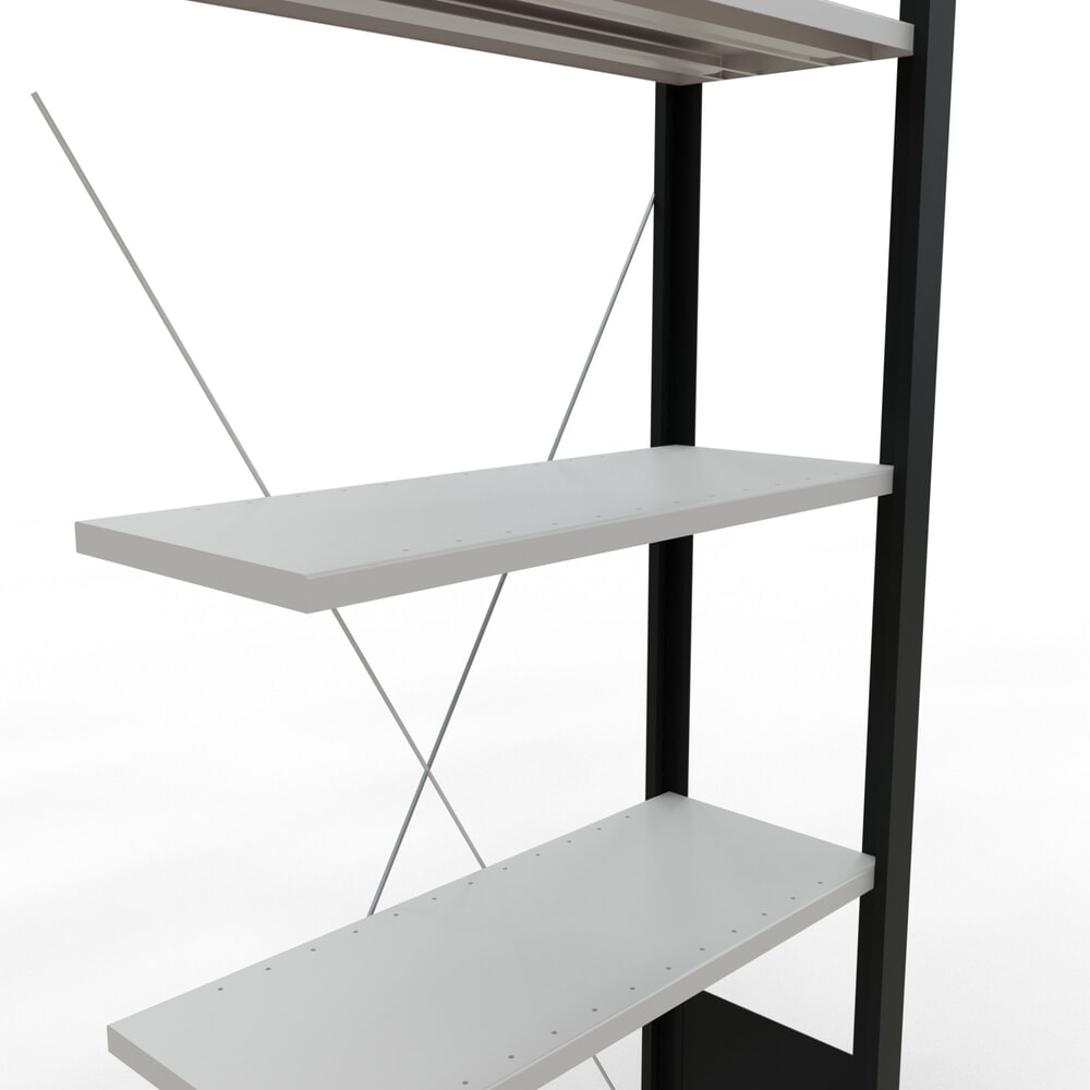 Product afbeelding: Archiefrekken SCHULTE AV, eenzijdig, zonder eindaanslagen, VL 85 kg, zwart, hxbxd 1.800 x 750 x 300 mm