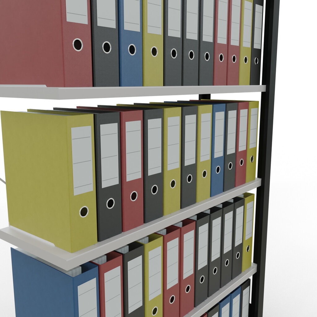 Productafbeelding nr. 3: Archiefrekken SCHULTE AV, eenzijdig, zonder eindaanslagen, VL 85 kg, zwart, hxbxd 2.000 x 1.000 x 300 mm