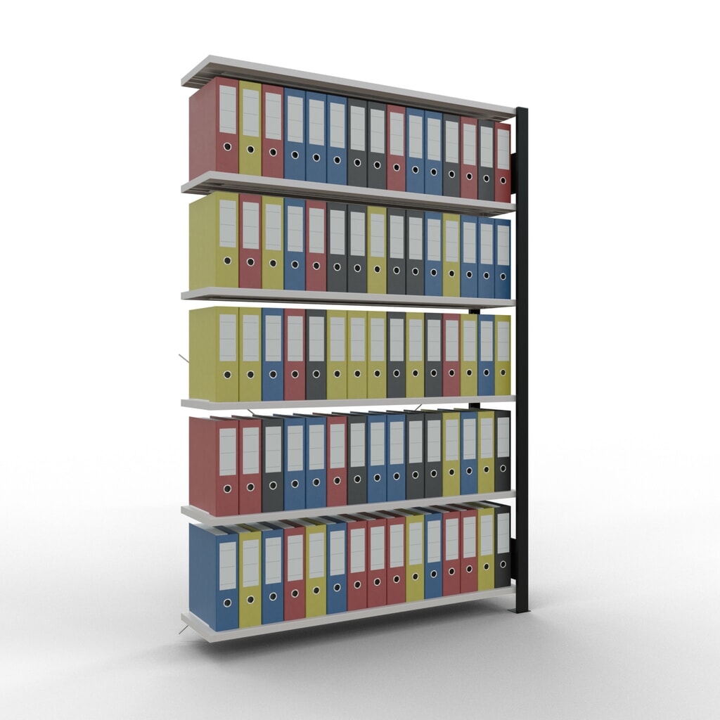 Productafbeelding nr. 2: Archiefrekken SCHULTE AV, eenzijdig, zonder eindaanslagen, VL 85 kg, zwart, hxbxd 2.000 x 1.300 x 300 mm