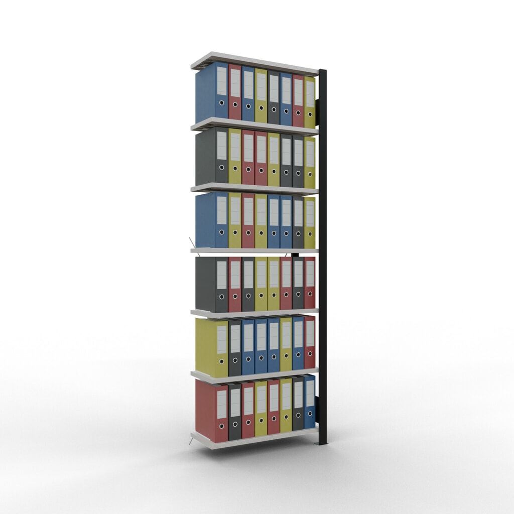 Archiefrekken SCHULTE AV, eenzijdig, zonder eindaanslagen, VL 85 kg, zwart, hxbxd 2.300 x 750 x 300 mm Productafbeelding nr. 2: Archiefrekken SCHULTE AV, eenzijdig, zonder eindaanslagen, VL 85 kg, zwart, hxbxd 2.300 x 750 x 300 mm