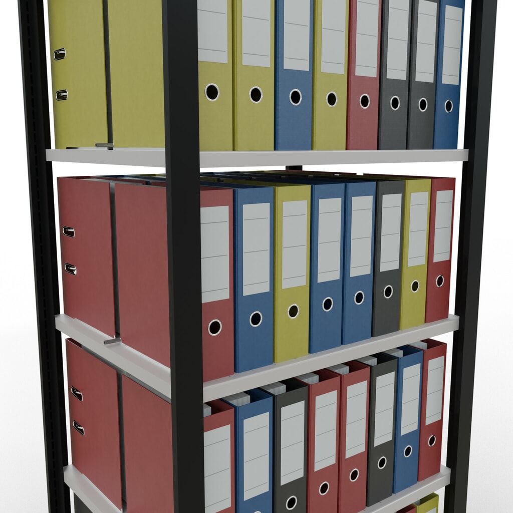 Productafbeelding nr. 3: Archiefrekken SCHULTE BV, dubbelzijdig, met middenaanslagen, VL 150 kg, zwart, hxbxd 2.000 x 750 x 600 mm