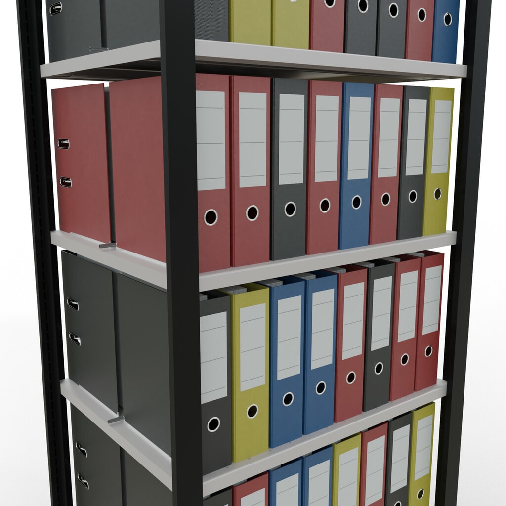 Productafbeelding nr. 3: Archiefrekken SCHULTE BV, dubbelzijdig, met middenaanslagen, VL 150 kg, zwart, hxbxd 2.300 x 750 x 600 mm