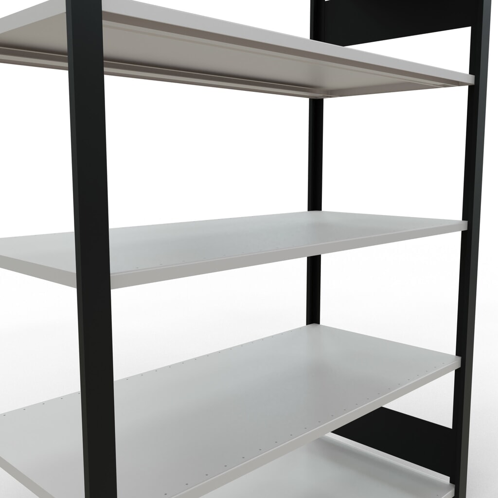 Archiefrekken SCHULTE BV, dubbelzijdig, zonder middenaanslagen, VL 150 kg, zwart, hxbxd 1.800 x 1.300 x 600 mm Productafbeelding nr. 4: Archiefrekken SCHULTE BV, dubbelzijdig, zonder middenaanslagen, VL 150 kg, zwart, hxbxd 1.800 x 1.300 x 600 mm