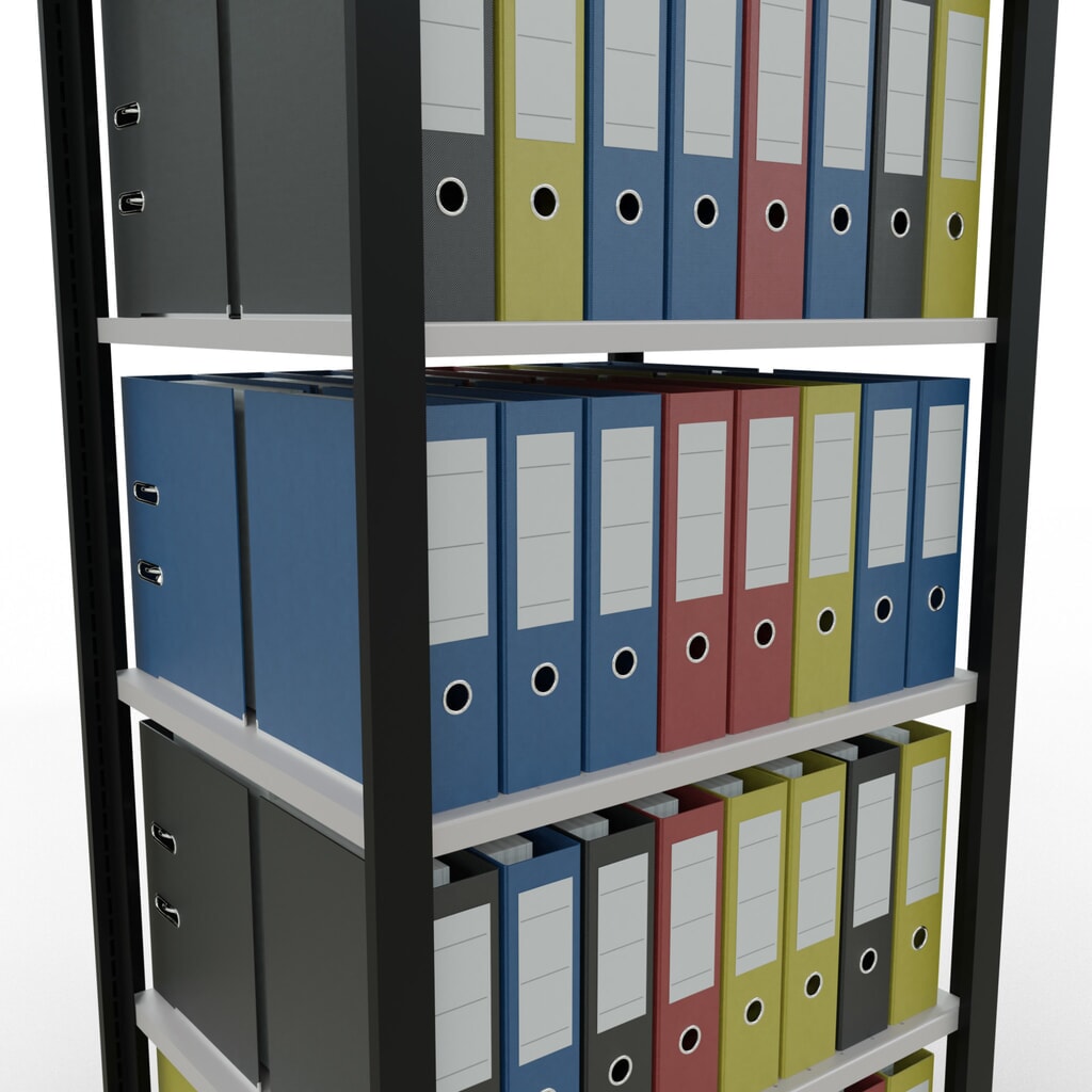 Productafbeelding nr. 3: Archiefrekken SCHULTE BV, dubbelzijdig, zonder middenaanslagen, VL 150 kg, zwart, hxbxd 2.000 x 750 x 600 mm