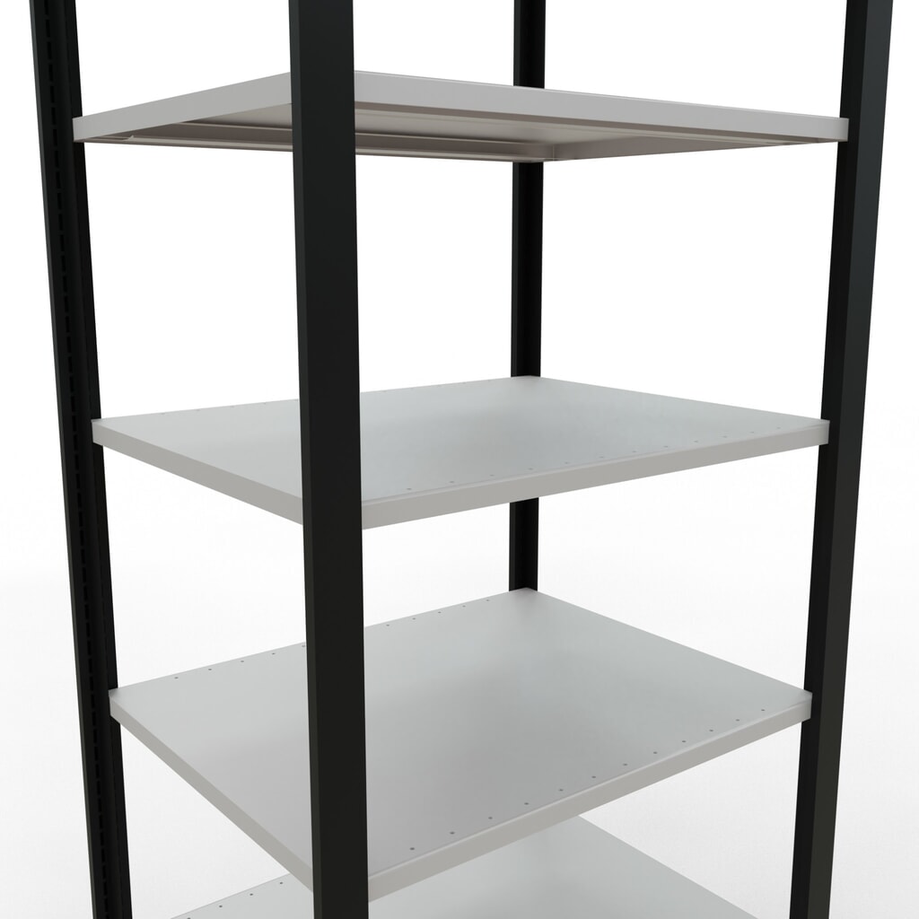 Archiefrekken SCHULTE BV, dubbelzijdig, zonder middenaanslagen, VL 150 kg, zwart, hxbxd 2.300 x 750 x 600 mm Productafbeelding nr. 4: Archiefrekken SCHULTE BV, dubbelzijdig, zonder middenaanslagen, VL 150 kg, zwart, hxbxd 2.300 x 750 x 600 mm