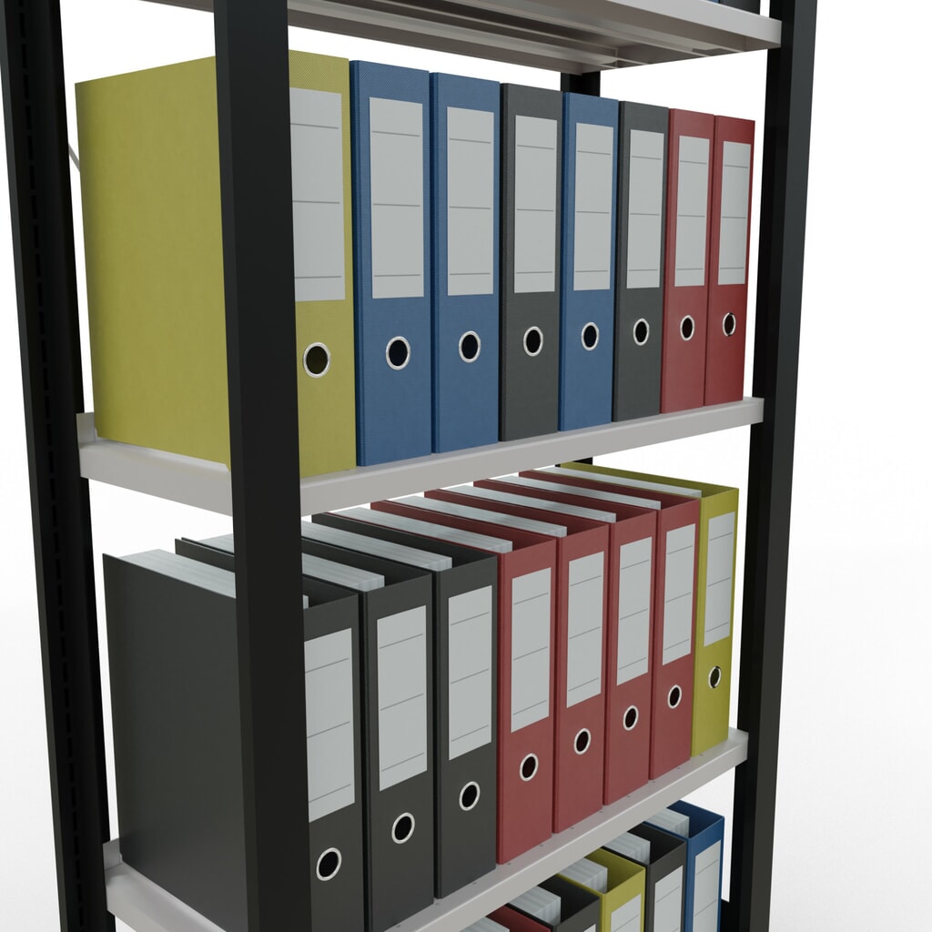 Archiefrekken SCHULTE BV, eenzijdig, met eindaanslagen, VL 85 kg, zwart, hxbxd 1.800 x 750 x 300 mm Productafbeelding nr. 3: Archiefrekken SCHULTE BV, eenzijdig, met eindaanslagen, VL 85 kg, zwart, hxbxd 1.800 x 750 x 300 mm