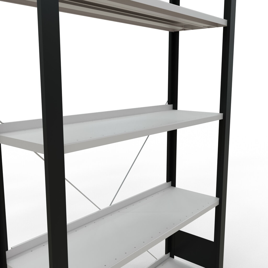 Productafbeelding nr. 4: Archiefrekken SCHULTE BV, eenzijdig, met eindaanslagen, VL 85 kg, zwart, hxbxd 1.800 x 1.000 x 300 mm
