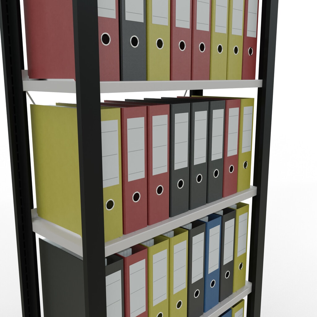 Archiefrekken SCHULTE BV, eenzijdig, met eindaanslagen, VL 85 kg, zwart, hxbxd 2.000 x 750 x 300 mm Productafbeelding nr. 3: Archiefrekken SCHULTE BV, eenzijdig, met eindaanslagen, VL 85 kg, zwart, hxbxd 2.000 x 750 x 300 mm