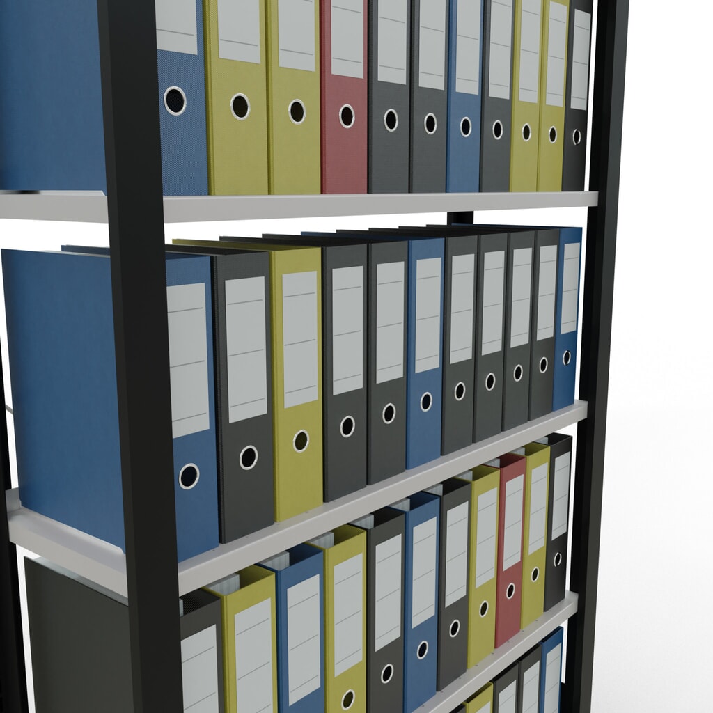 Archiefrekken SCHULTE BV, eenzijdig, met eindaanslagen, VL 85 kg, zwart, hxbxd 2.000 x 1.000 x 300 mm Productafbeelding nr. 3: Archiefrekken SCHULTE BV, eenzijdig, met eindaanslagen, VL 85 kg, zwart, hxbxd 2.000 x 1.000 x 300 mm