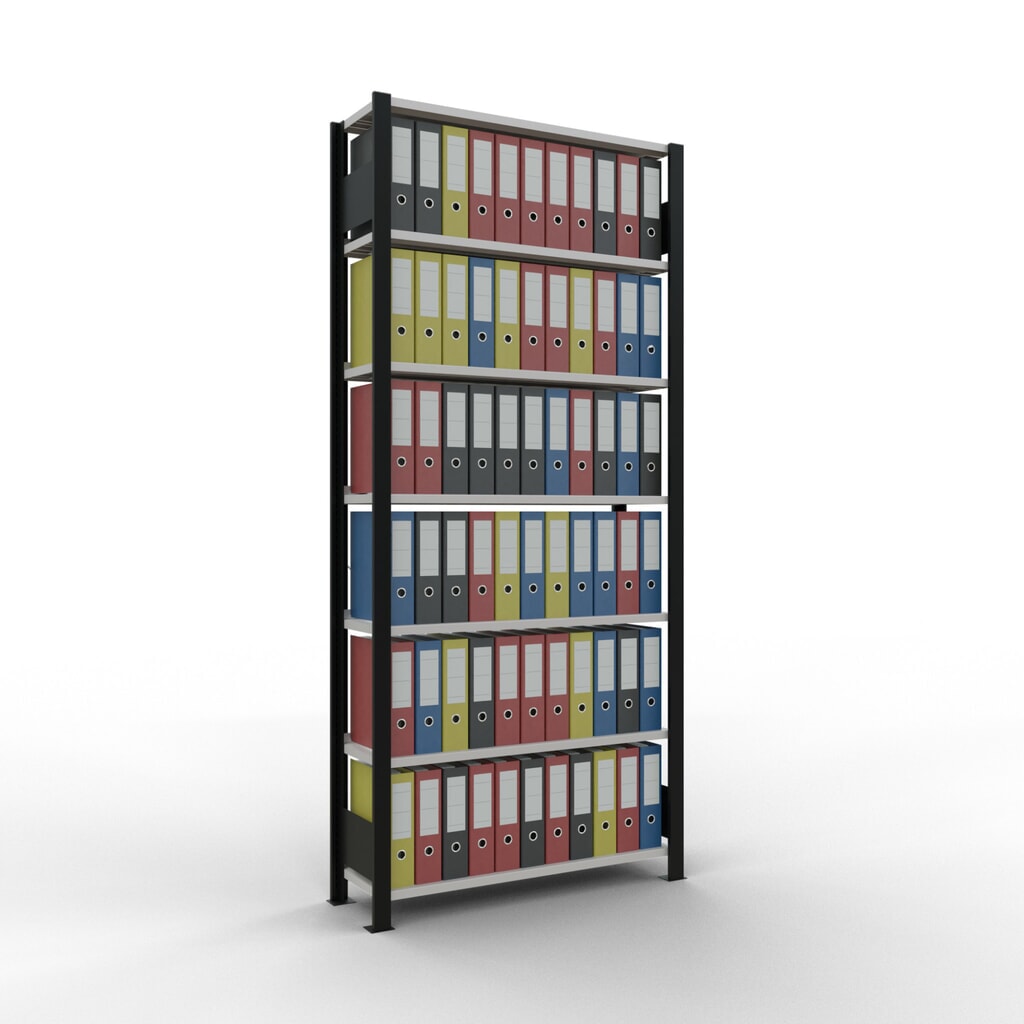Productafbeelding nr. 2: Archiefrekken SCHULTE BV, eenzijdig, met eindaanslagen, VL 85 kg, zwart, hxbxd 2.300 x 1.000 x 300 mm