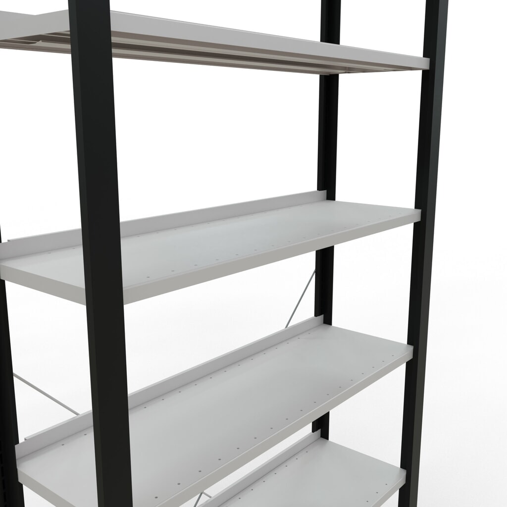 Productafbeelding nr. 4: Archiefrekken SCHULTE BV, eenzijdig, met eindaanslagen, VL 85 kg, zwart, hxbxd 2.300 x 1.000 x 300 mm