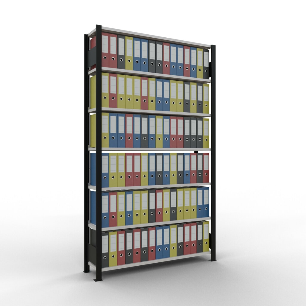 Archiefrekken SCHULTE BV, eenzijdig, met eindaanslagen, VL 85 kg, zwart, hxbxd 2.300 x 1.300 x 300 mm Productafbeelding nr. 2: Archiefrekken SCHULTE BV, eenzijdig, met eindaanslagen, VL 85 kg, zwart, hxbxd 2.300 x 1.300 x 300 mm
