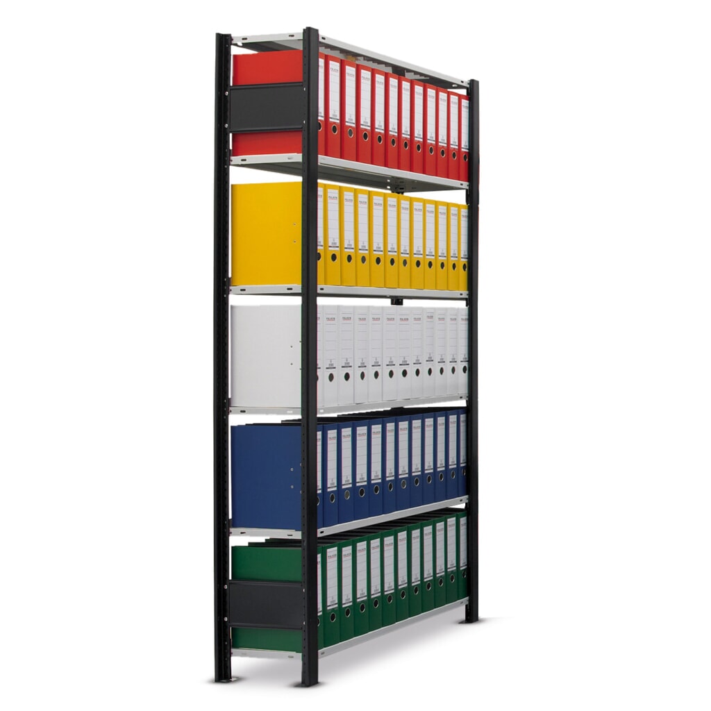 Productafbeelding nr. 2: Archiefrekken SCHULTE BV, eenzijdig, met eindaanslagen, VL 85 kg, zwart, hxbxd 2.300 x 750 x 300 mm