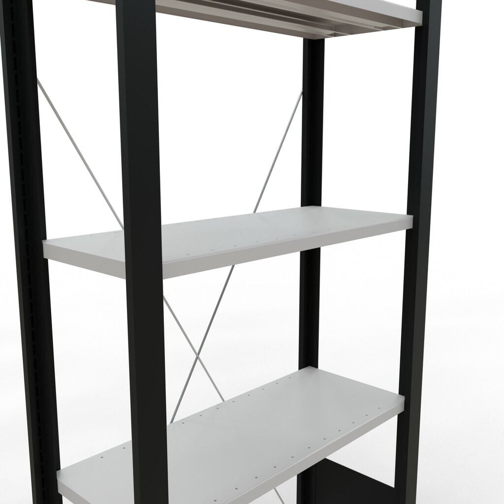 Productafbeelding nr. 4: Archiefrekken SCHULTE BV, eenzijdig, zonder eindaanslagen, VL 85 kg, zwart, hxbxd 1.800 x 750 x 300 mm