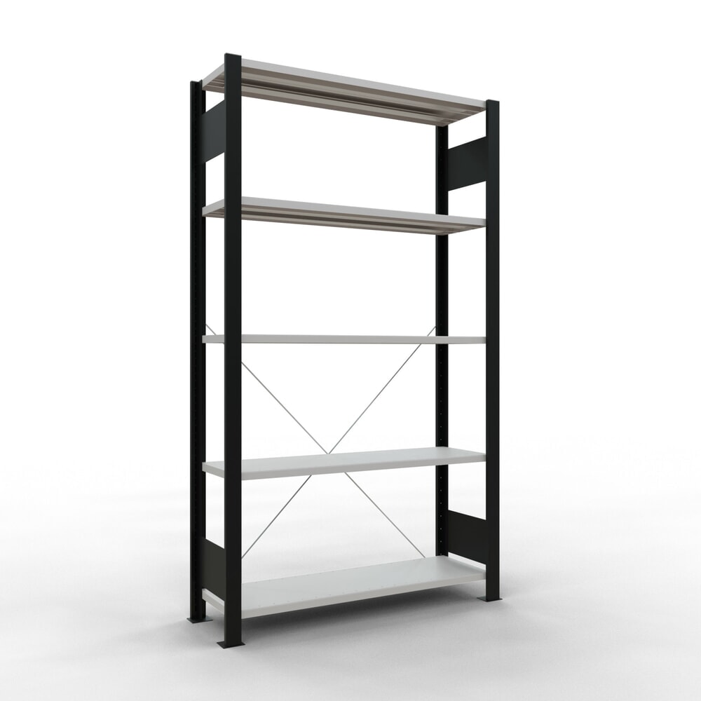 Product afbeelding: Archiefrekken SCHULTE BV, eenzijdig, zonder eindaanslagen, VL 85 kg, zwart, hxbxd 1.800 x 1.000 x 300 mm