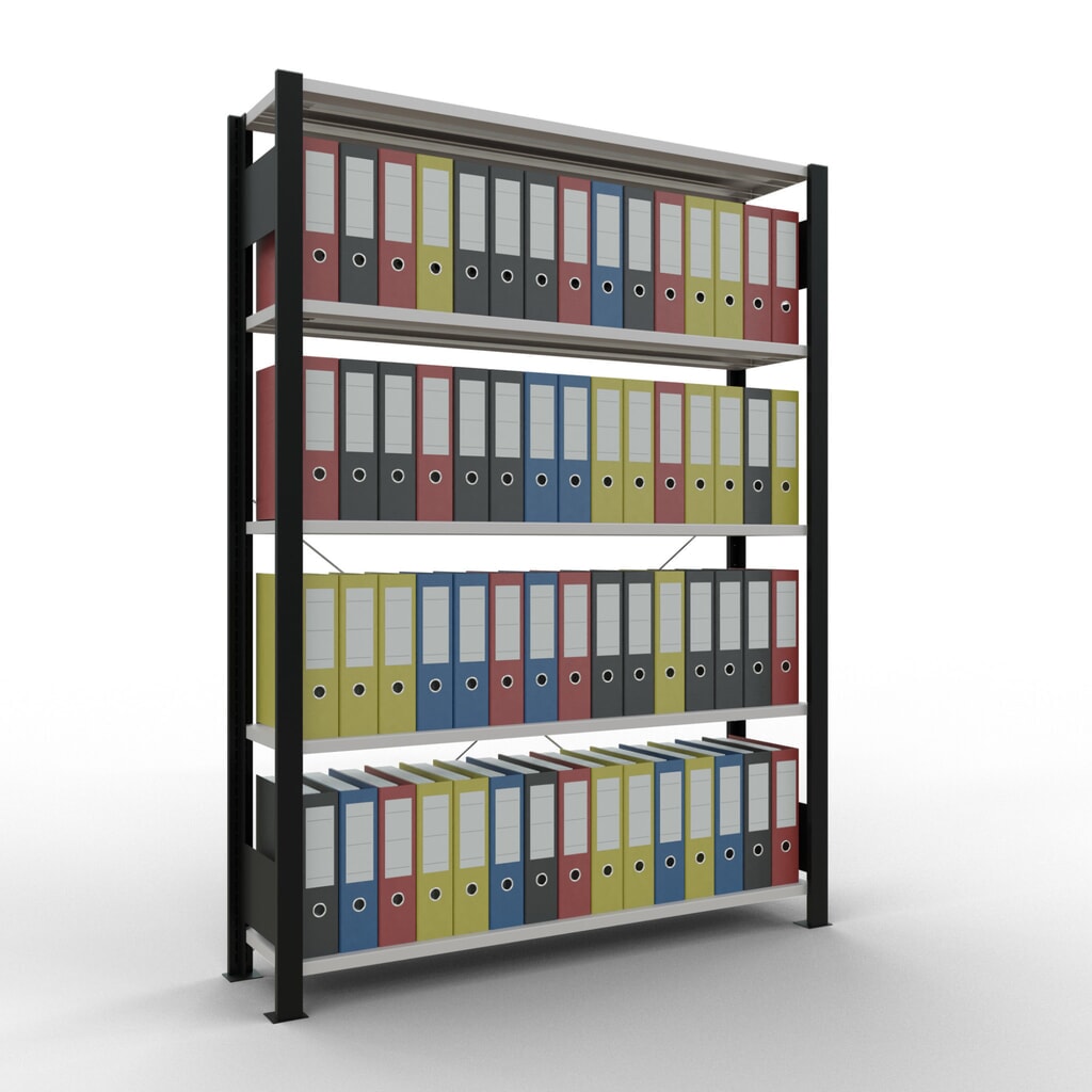 Productafbeelding nr. 2: Archiefrekken SCHULTE BV, eenzijdig, zonder eindaanslagen, VL 85 kg, zwart, hxbxd 1.800 x 1.300 x 300 mm