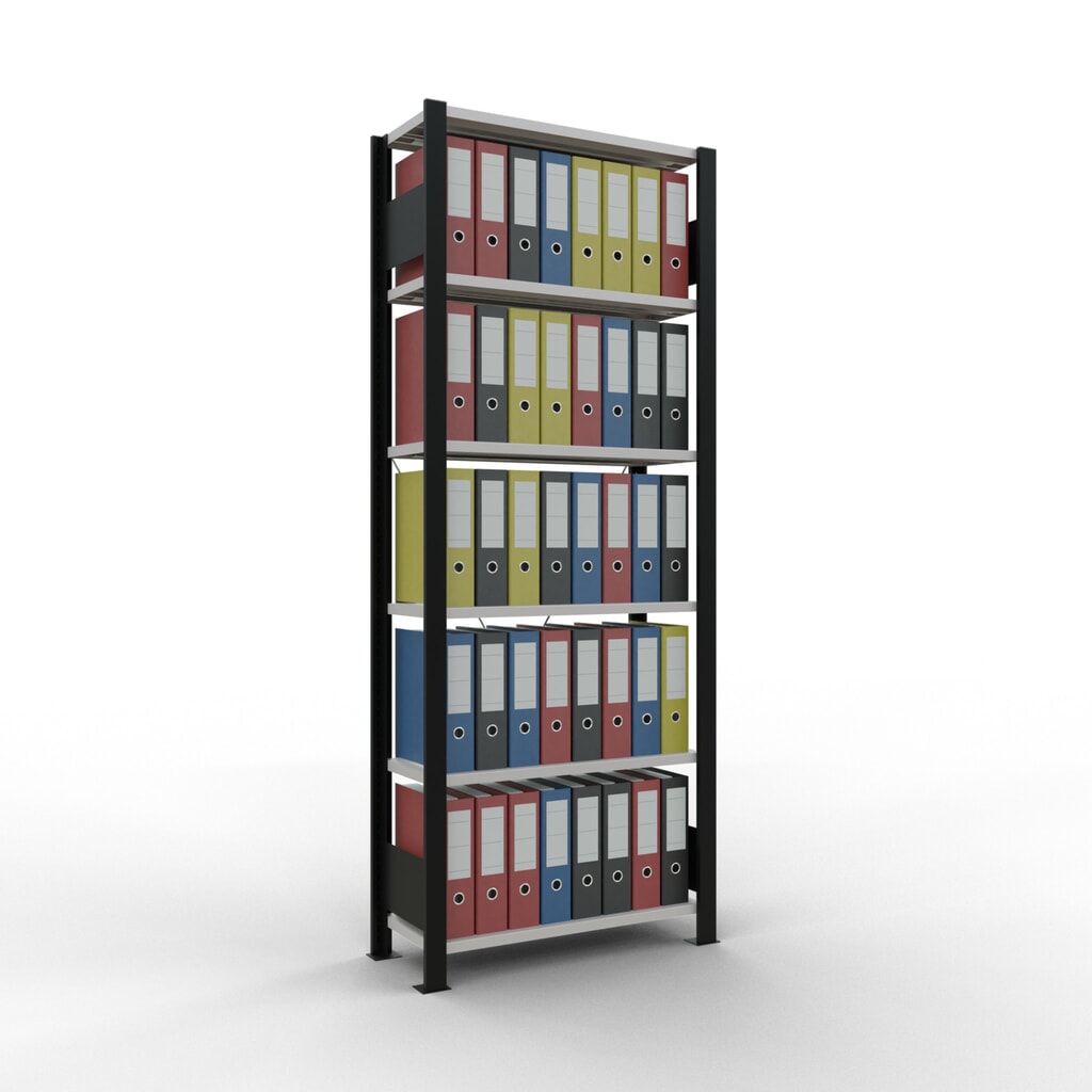 Archiefrekken SCHULTE BV, eenzijdig, zonder eindaanslagen, VL 85 kg, zwart, hxbxd 2.000 x 750 x 300 mm Productafbeelding nr. 2: Archiefrekken SCHULTE BV, eenzijdig, zonder eindaanslagen, VL 85 kg, zwart, hxbxd 2.000 x 750 x 300 mm