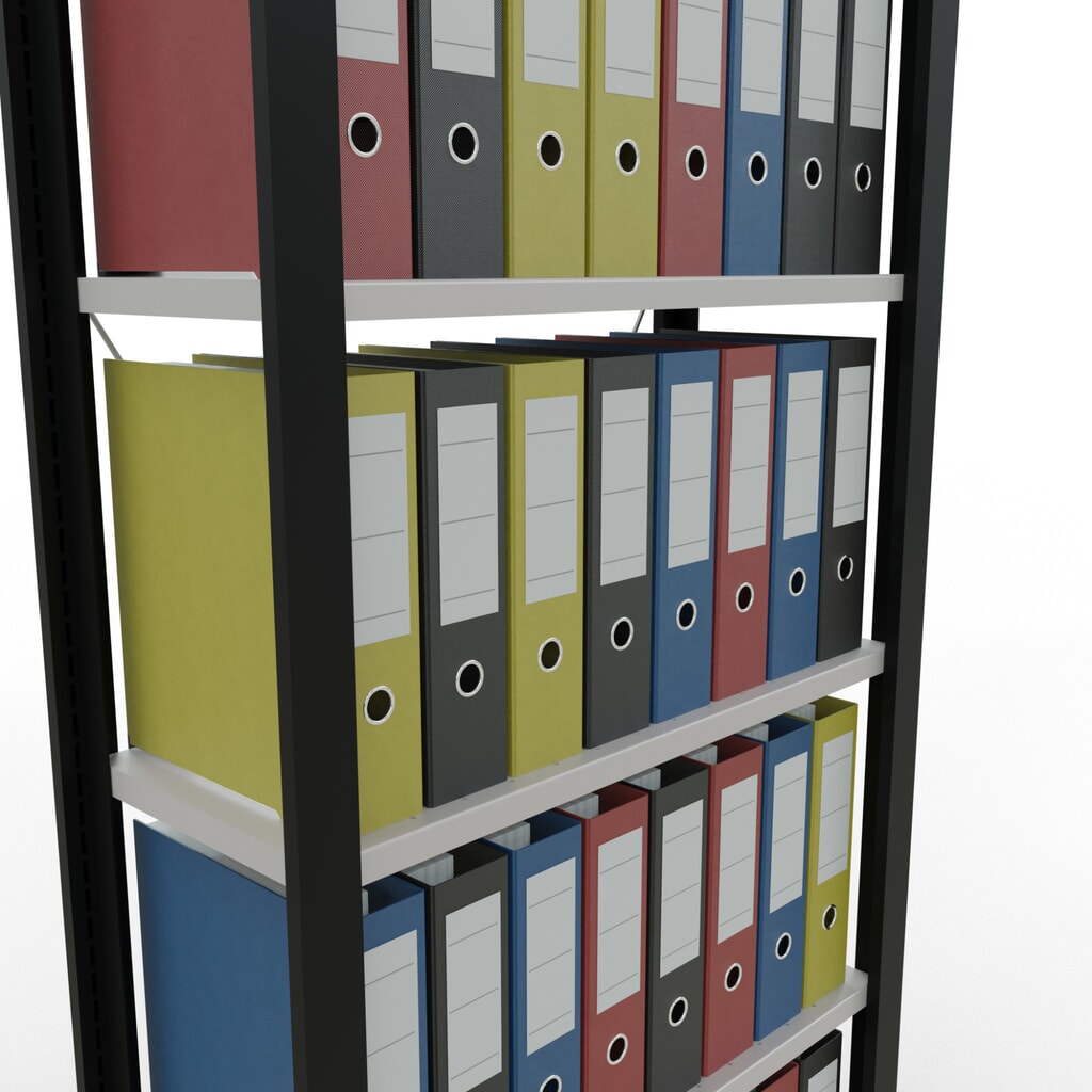 Archiefrekken SCHULTE BV, eenzijdig, zonder eindaanslagen, VL 85 kg, zwart, hxbxd 2.000 x 750 x 300 mm Productafbeelding nr. 3: Archiefrekken SCHULTE BV, eenzijdig, zonder eindaanslagen, VL 85 kg, zwart, hxbxd 2.000 x 750 x 300 mm