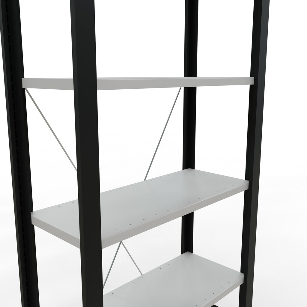 Archiefrekken SCHULTE BV, eenzijdig, zonder eindaanslagen, VL 85 kg, zwart, hxbxd 2.000 x 750 x 300 mm Productafbeelding nr. 4: Archiefrekken SCHULTE BV, eenzijdig, zonder eindaanslagen, VL 85 kg, zwart, hxbxd 2.000 x 750 x 300 mm