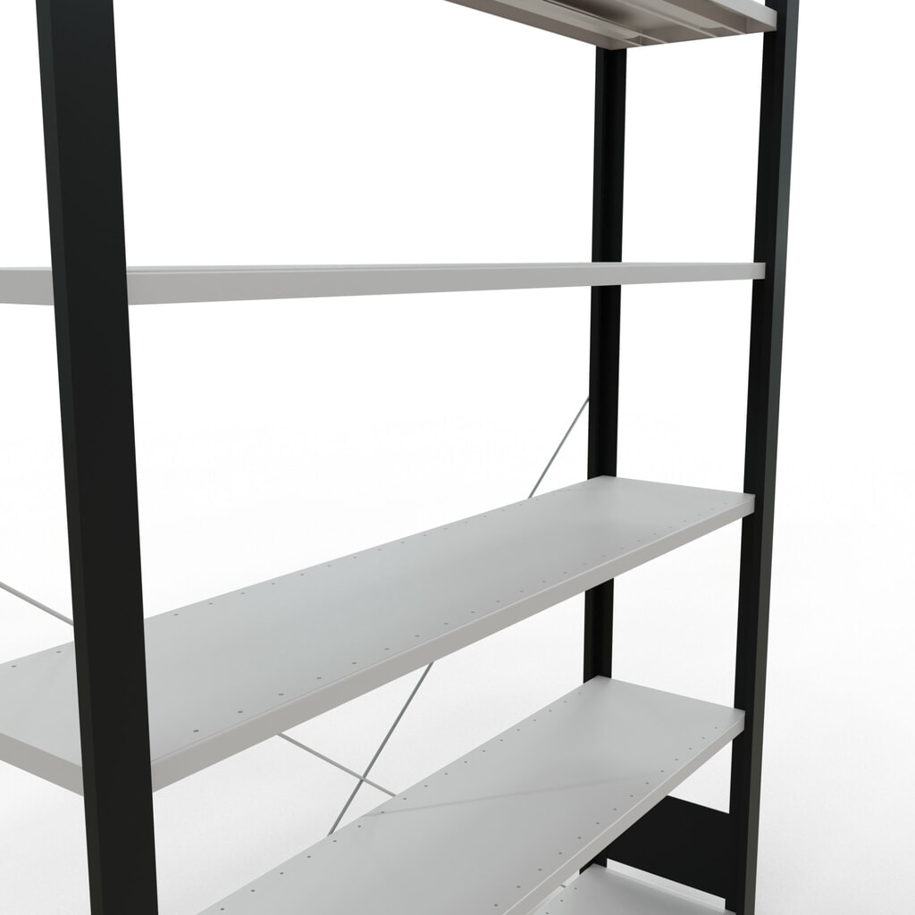 Productafbeelding nr. 4: Archiefrekken SCHULTE BV, eenzijdig, zonder eindaanslagen, VL 85 kg, zwart, hxbxd 2.000 x 1.300 x 300 mm