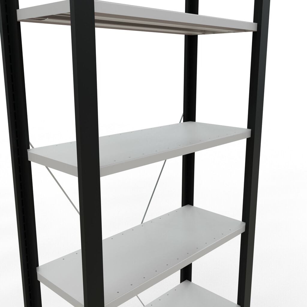 Archiefrekken SCHULTE BV, eenzijdig, zonder eindaanslagen, VL 85 kg, zwart, hxbxd 2.300 x 750 x 300 mm Productafbeelding nr. 4: Archiefrekken SCHULTE BV, eenzijdig, zonder eindaanslagen, VL 85 kg, zwart, hxbxd 2.300 x 750 x 300 mm